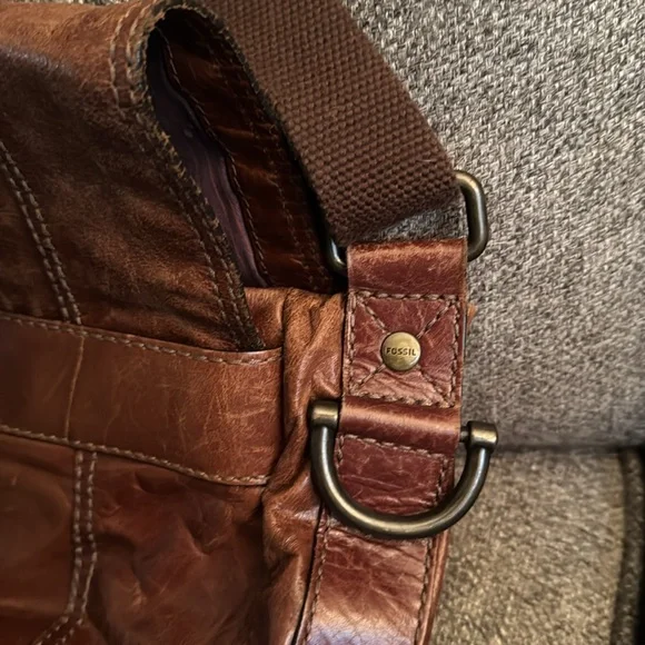 Fossil Leather Messenger Bag